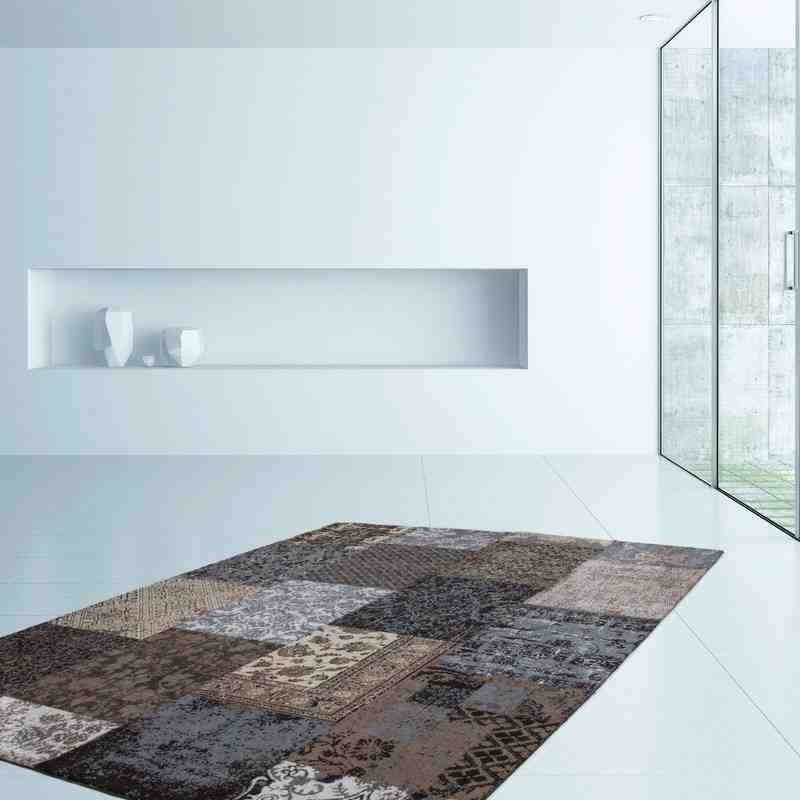 tappeto moderno patchwork symphony 160 marrone