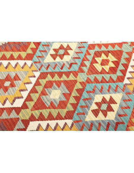 Kilim 203x300 Cm Kilim Afghano, Lana Cardata A Mano (ordito