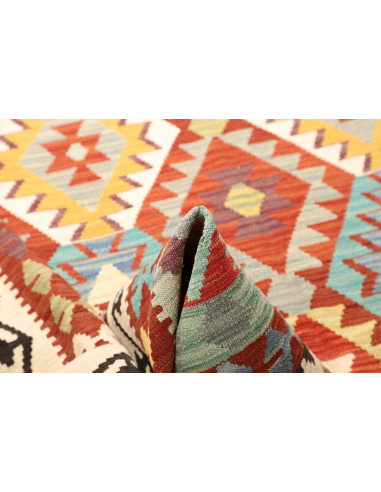 Kilim 203x300 Cm Kilim Afghano, Lana Cardata A Mano (ordito