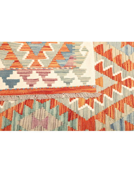 Kilim 170x252 Cm Kilim Afghano, Lana Cardata A Mano, Cotone,