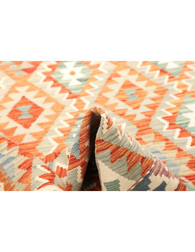Kilim 170x252 Cm Kilim Afghano, Lana Cardata A Mano, Cotone,