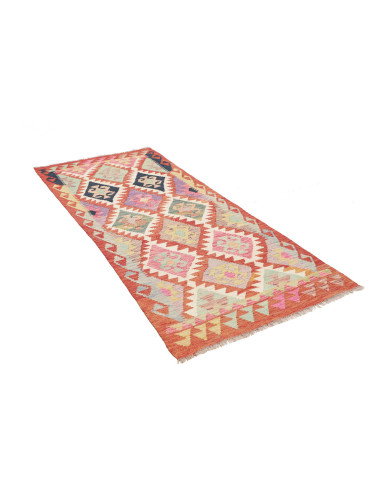 Kilim 95x200 Cm Kilim, Afghanistan, Hand-carded Wool (warp: