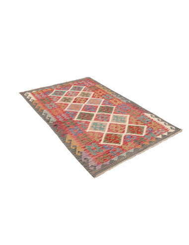 Kilim 122x183 Cm Kilim Afgano In Lana Cardata A Mano