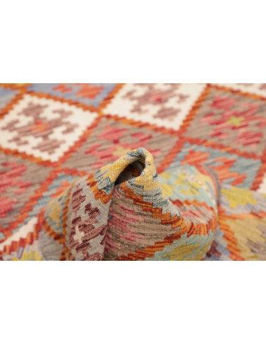 Kilim 119x192 Cm Kilim Afgano, Lana Cardata A Mano, Cotone