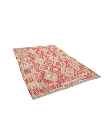 Kilim 176x244 Cm Kilim Afghano, Lana Cardata A Mano, Cotone,
