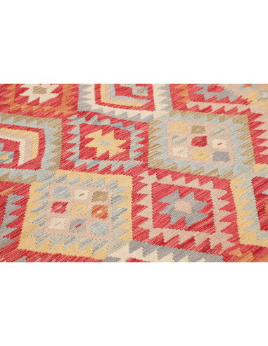 Kilim 176x244 Cm Kilim Afghano, Lana Cardata A Mano, Cotone,