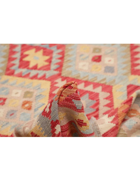Kilim 176x244 Cm Kilim Afghano, Lana Cardata A Mano, Cotone,