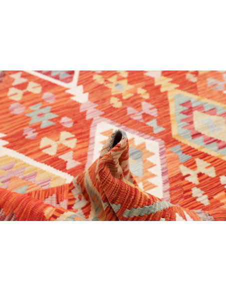 Kilim 252x358 Cm Kilim Afghano Lana Cardata A Mano