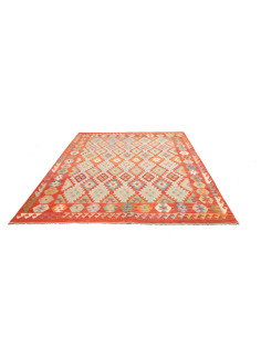 Kilim 211x257 Cm Afghan Kilim, Hand-carded Wool 2
