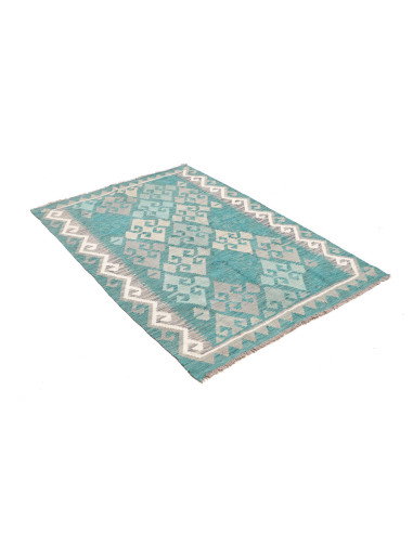 Kilim 106x159 Cm Kilim Afghanistan Lana Cardata Turchese
