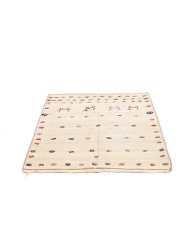 Tappeto Kilim Vintage Persia 110x126 Avorio Ros