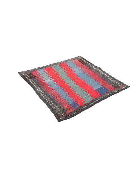 Rug Kilim Vintage Persia 113x107 Red Blue