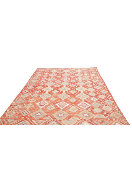 Rug Killim 205x290 Terracotta With Blue And Bei