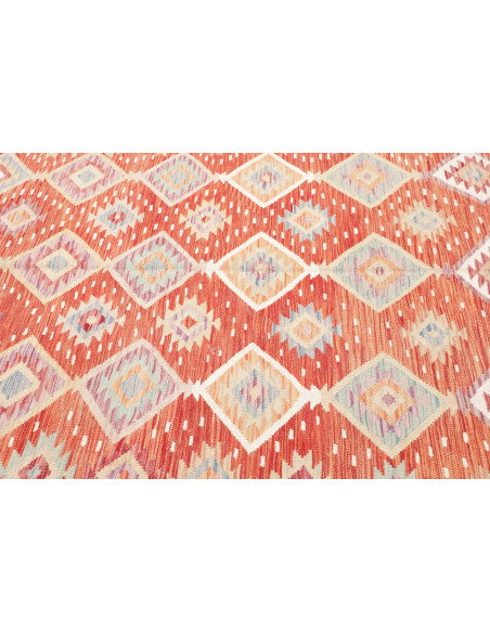 Rug Killim 205x290 Terracotta With Blue And Bei