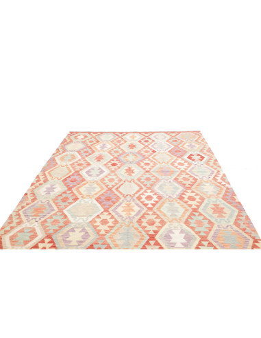 Rug Killim 207x285 Rosy Terracotta Pastel Blue