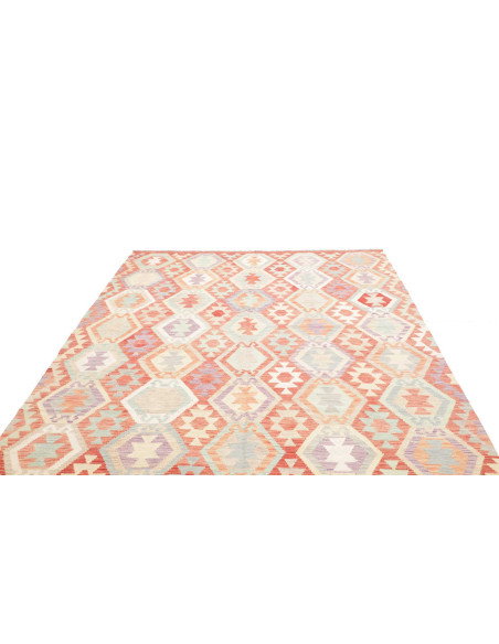 Rug Killim 207x285 Rosy Terracotta Pastel Blue