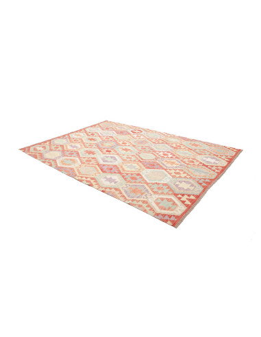Rug Killim 207x285 Rosy Terracotta Pastel Blue