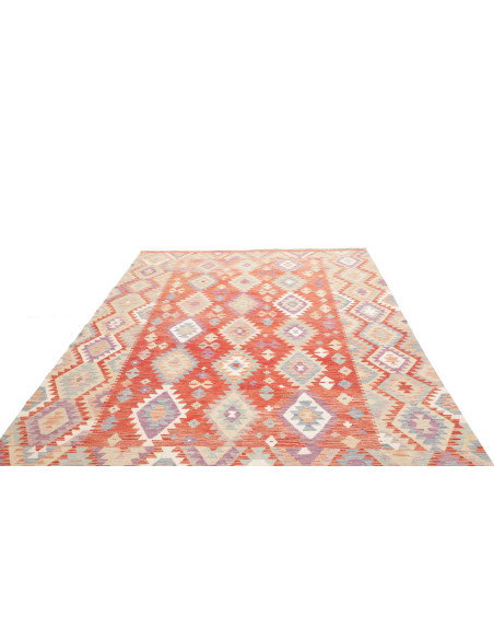 Rug Killim 209x290 Terracotta Dusty Blue