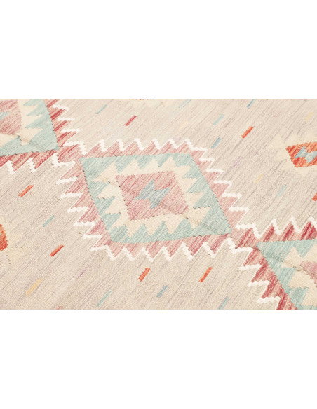 Rug Killim 142x198 Pastel Beige With Blue Pink