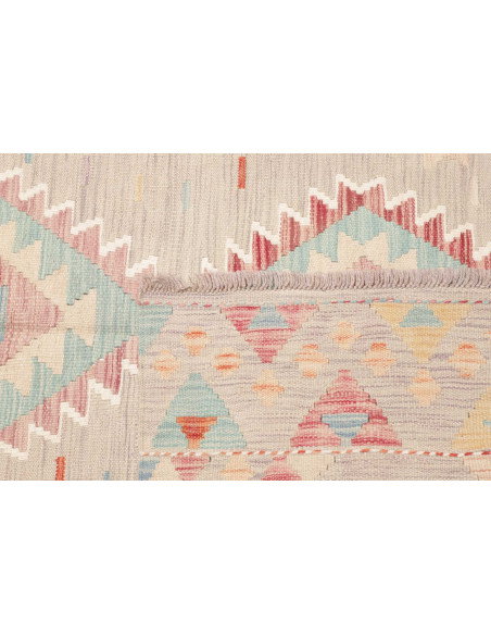 Rug Killim 142x198 Pastel Beige With Blue Pink