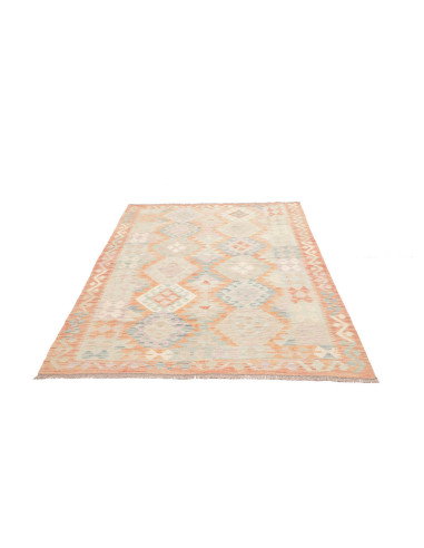 Rug Killim 144x204 Faded Coral Light Blue