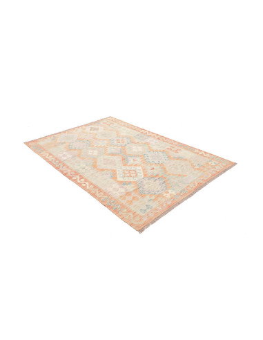 Rug Killim 144x204 Faded Coral Light Blue