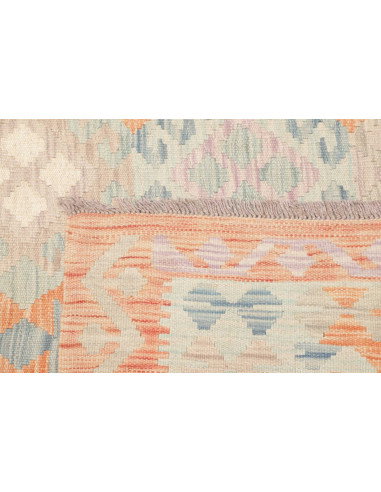 Rug Killim 144x204 Faded Coral Light Blue