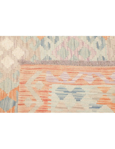 Rug Killim 144x204 Faded Coral Light Blue