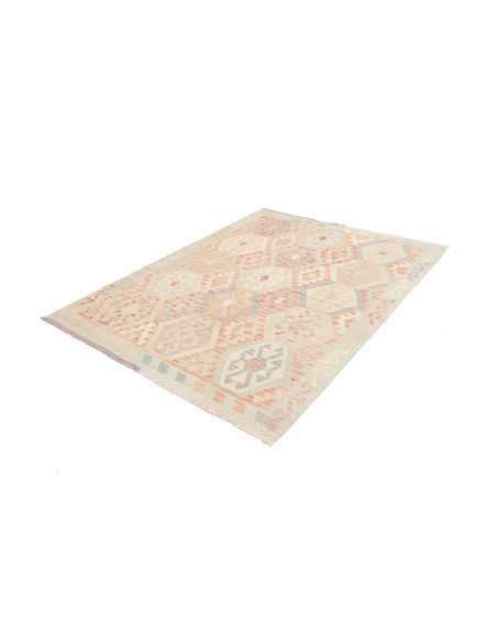 Rug Killim 152x200 Soft Blue And Coral Pink