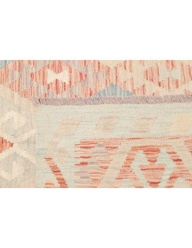 Rug Killim 152x200 Soft Blue And Coral Pink