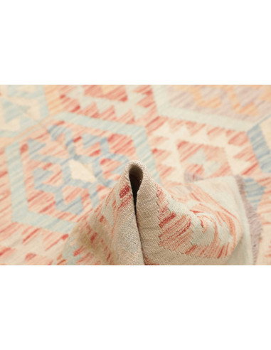 Rug Killim 152x200 Soft Blue And Coral Pink