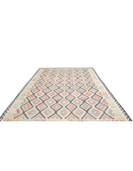 Rug Killim 250x354 Multicolor (cream Navy Blue
