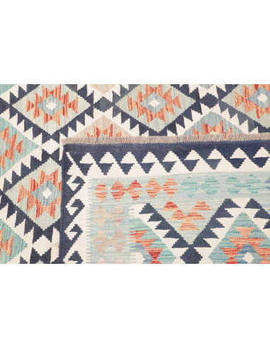 Rug Killim 250x354 Multicolor (cream Navy Blue