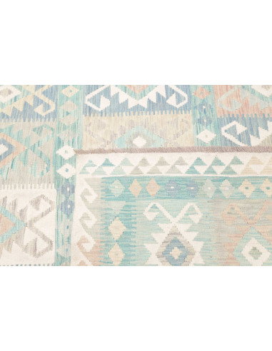 Rug Killim 245x306 Aqua And Cream