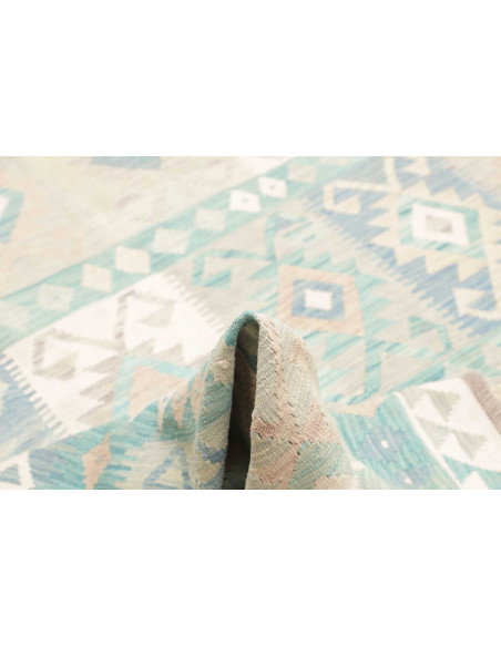 Rug Killim 245x306 Aqua And Cream