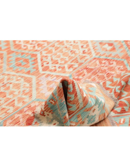 Rug Killim 246x292 Coral And Turquoise