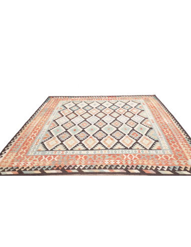 Rug Killim 262x290 Terracotta Sky Blue