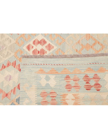 Rug Killim 250x343 Pale Blue Coral Pink