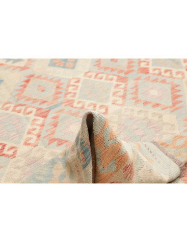 Rug Killim 250x343 Pale Blue Coral Pink
