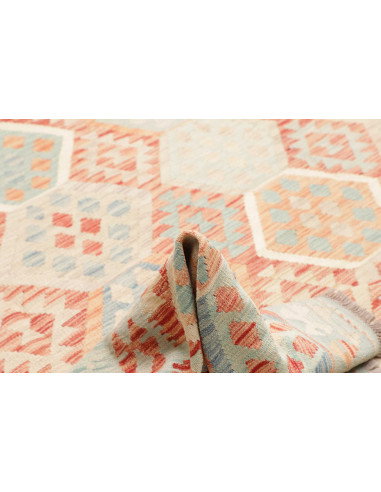 Rug Killim 240x348 Soft Blue Terracotta