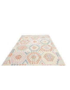 Rug Killim 205x295 Pale Blue Pastel Multicolore 2