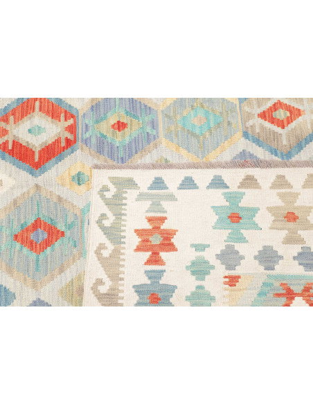 Rug Kilim Afghanistan 198x297 Off-white Turquoi