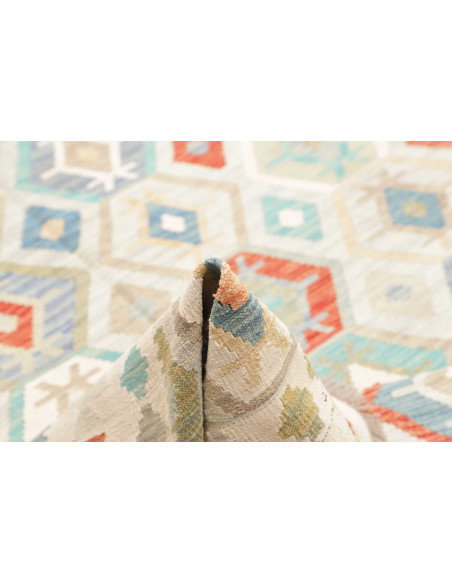 Tappeto Kilim Afghanistan 201x297 Crema Azzurro