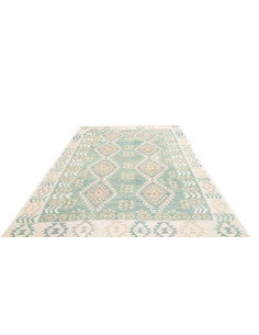 Tappeto Kilim Afghanistan 194x294 Verde Acqua B 2