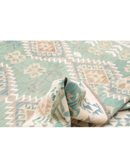 Tappeto Kilim Afghanistan 194x294 Verde Acqua B