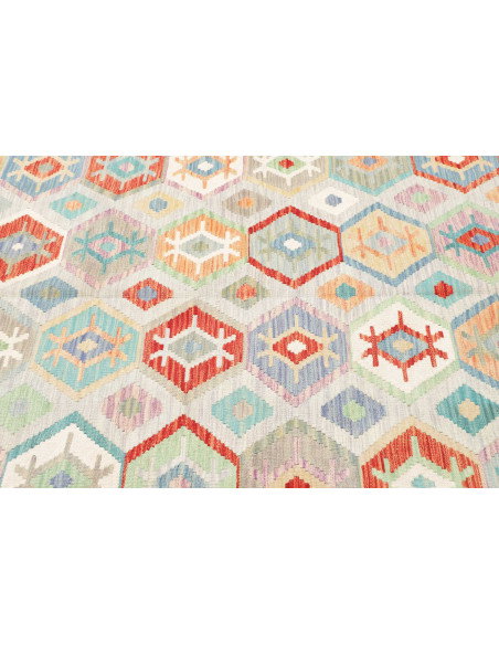 Rug Kilim Afghanistan 200x298 Cream Aquamarine