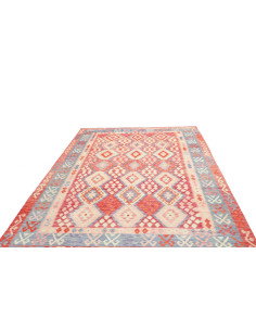 Tappeto Kilim Afghanistan 207x306 Rosso Corallo 2