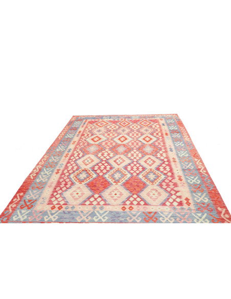 Tappeto Kilim Afghanistan 207x306 Rosso Corallo