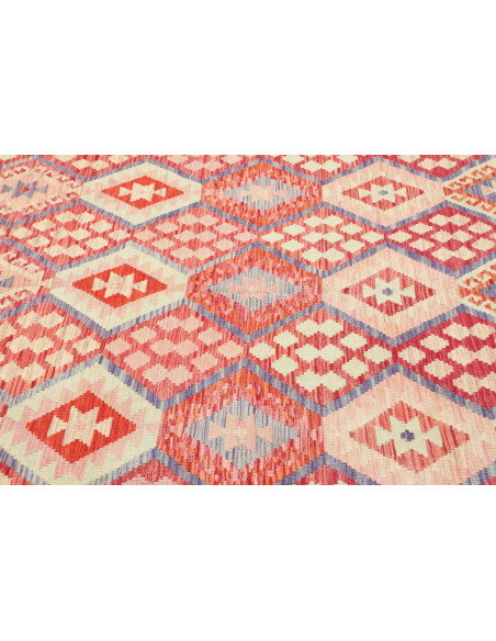 Rug Kilim Afghanistan 207x306 Coral Red Sky Blu