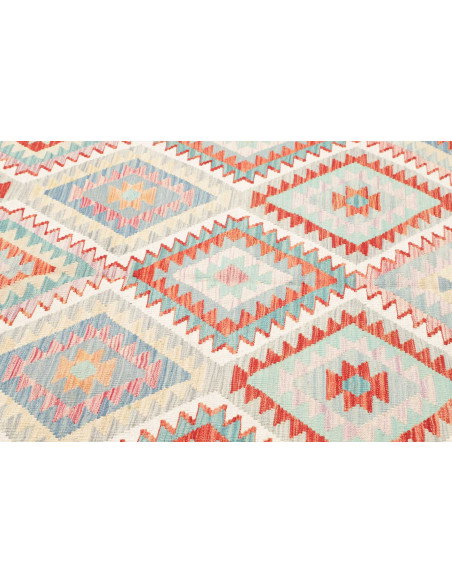 Tappeto Kilim Afghanistan 204x303 Bianco Sporco